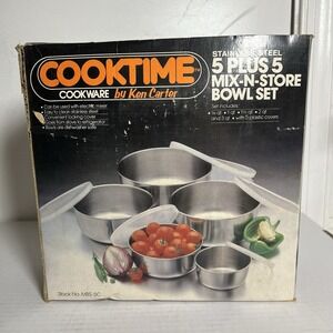 Cooktime Cookware By Ken Carter Stainless Steel Mix And Store Bowl Set